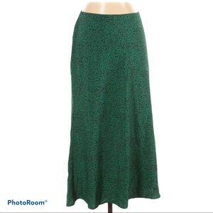 BNWT Rachel Zoe Green Leopard Midi Skirt 2